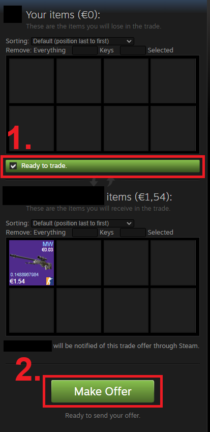 Steam trade details